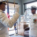 Electronics Technician Chief Jason M. Thompson, a Recruit Division Commander (RDC) here at Officer Training Command, Newport, Rhode Island (OTCN), reenlists for another two years with the Navy.