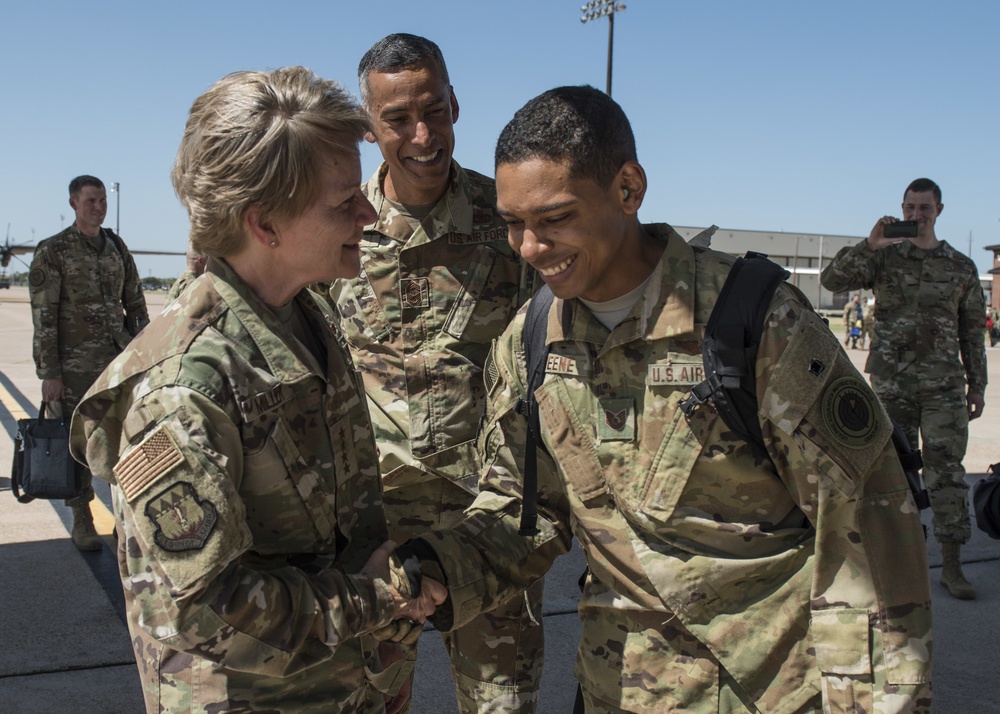 AMC command chief welcomes home his son from deployment