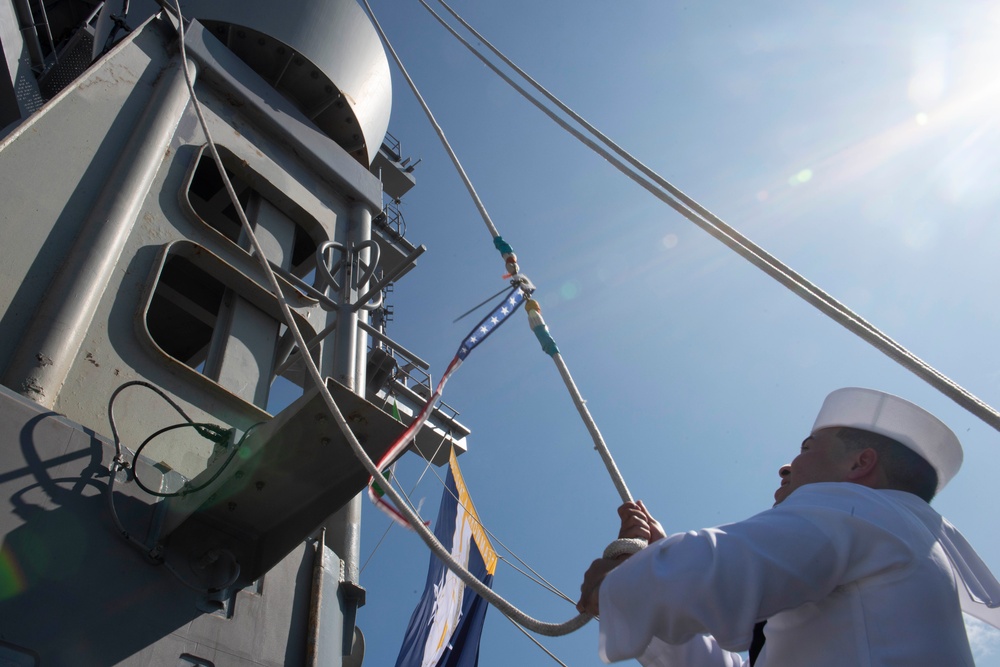 Nimitz Sailors Conduct Change of Command