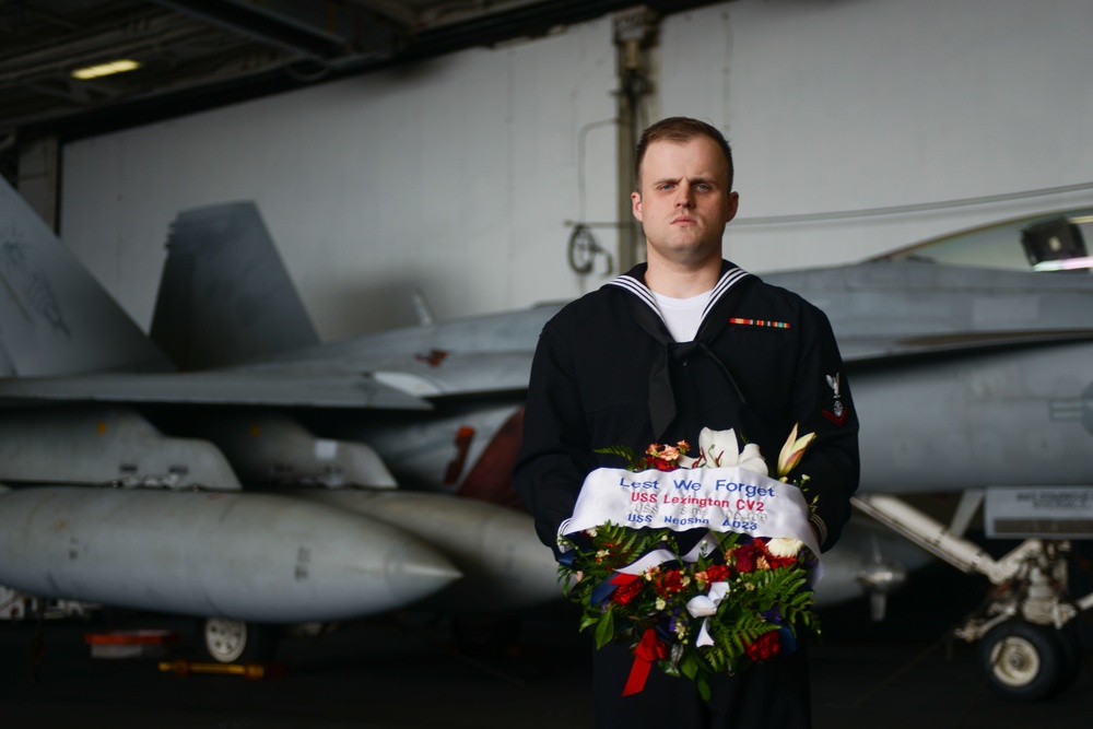 USS Ronald Reagan (CVN 76) USS Lexington Memorial Ceremony