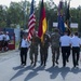 The color guard practices their drills before the festival.