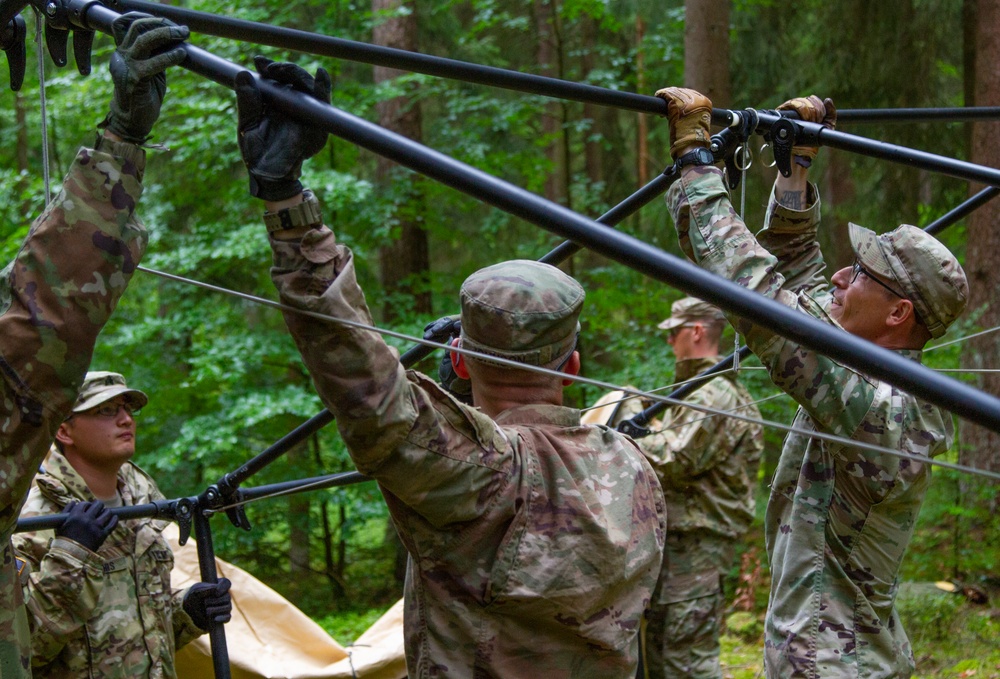 1/4 Cav Soldiers set up squadron communications center for upcoming exercise