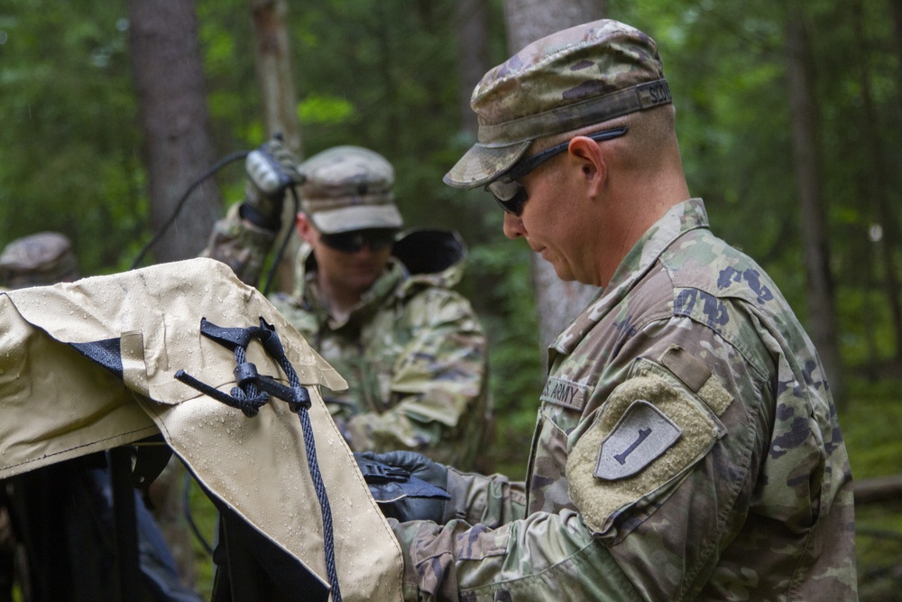 1/4 Cav Soldiers set up squadron communications center for upcoming exercise