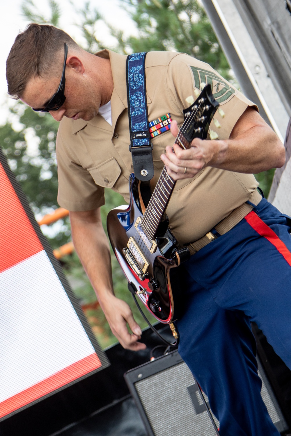 U.S. Marine Corps Recruit Depot band Sound Strike performs at the 24th World Scout Jamboree