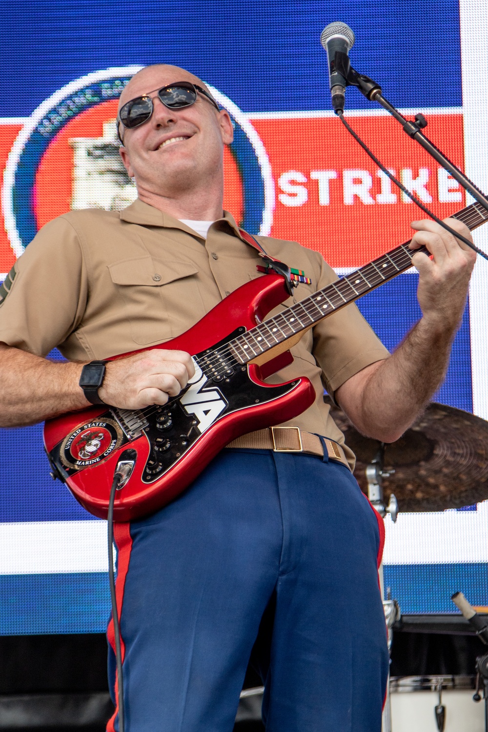 U.S. Marine Corps Recruit Depot band Sound Strike performs at the 24th World Scout Jamboree