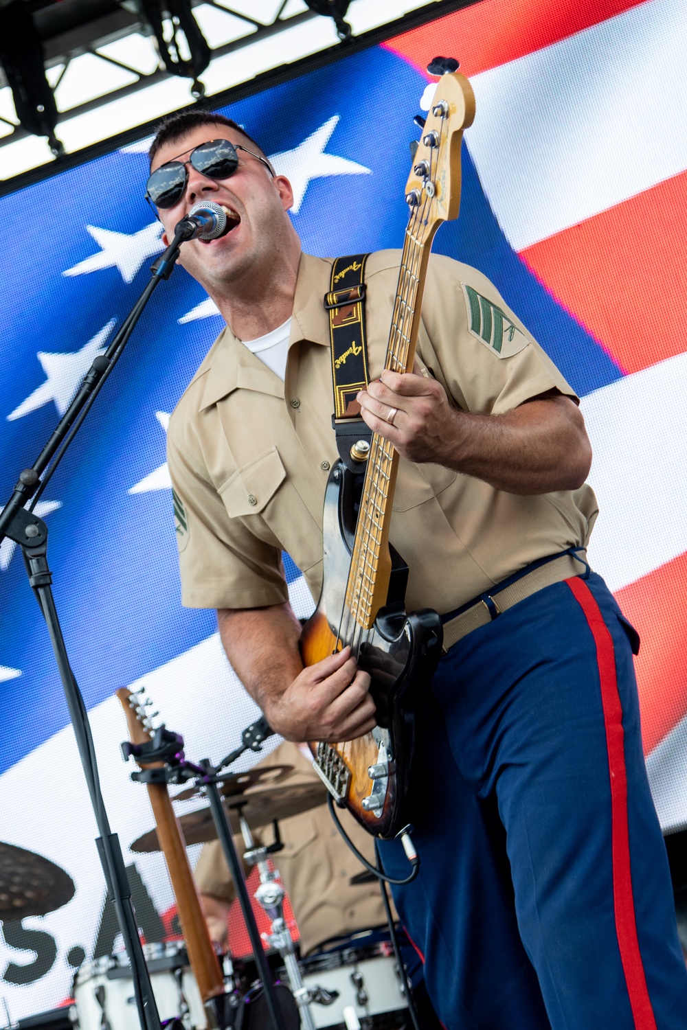 U.S. Marine Corps Recruit Depot band Sound Strike performs at the 24th World Scout Jamboree