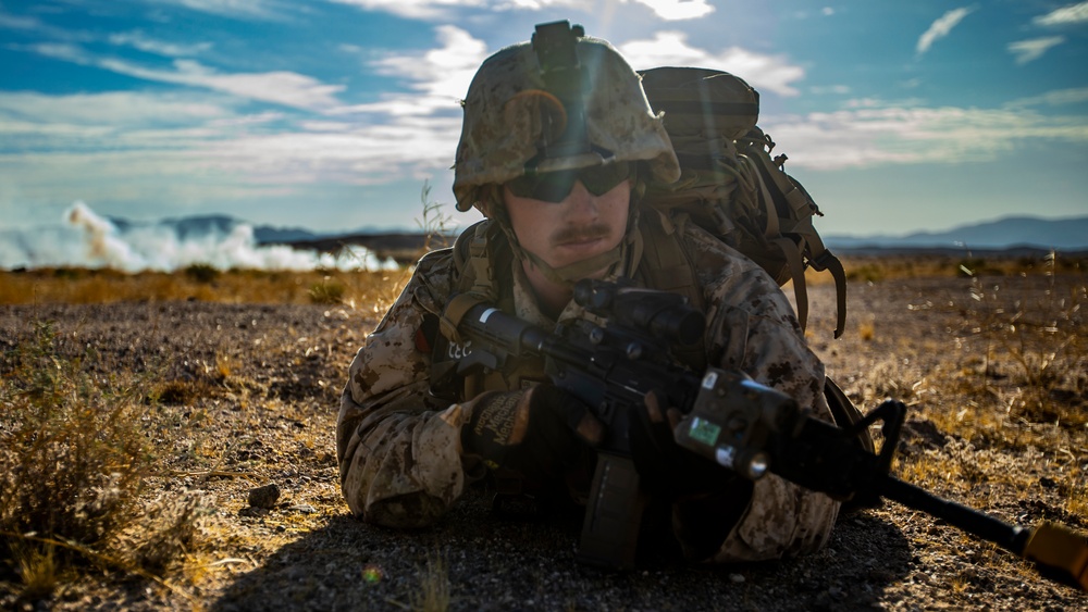 Reserve Marines with 1/25 Conduct Patrols on Range 220