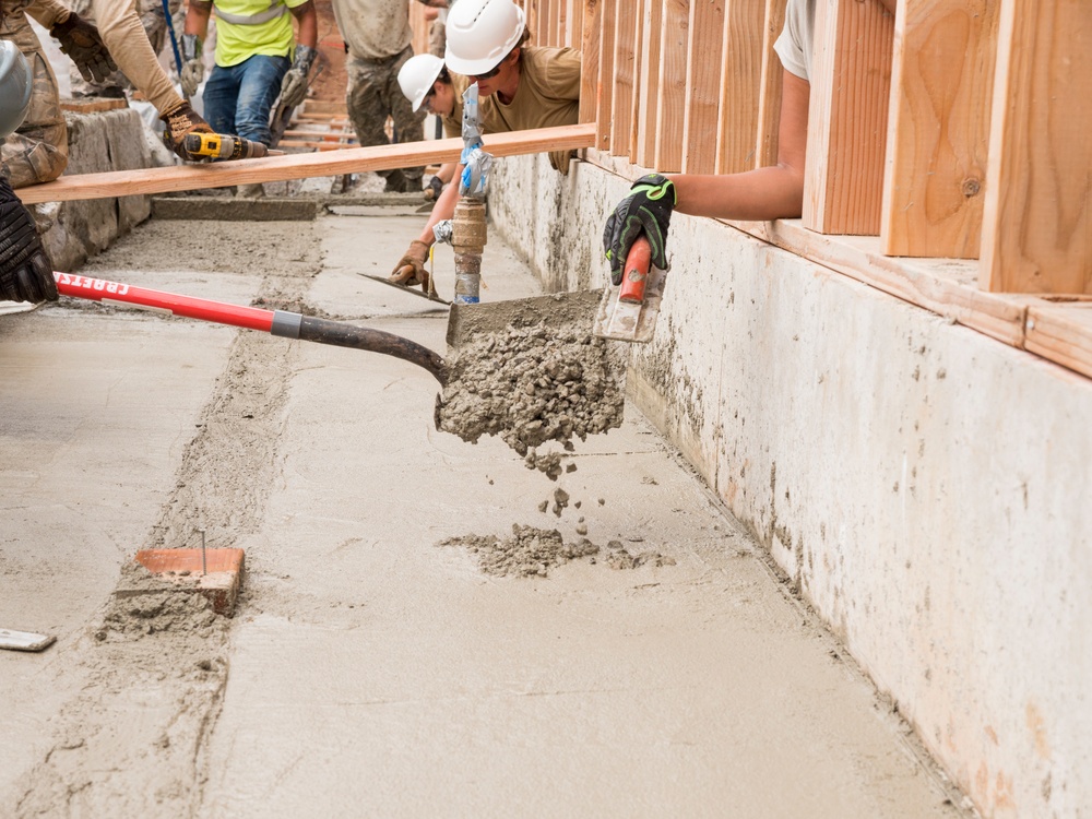 Civil Engineers Pour Concrete at Hawaii IRT