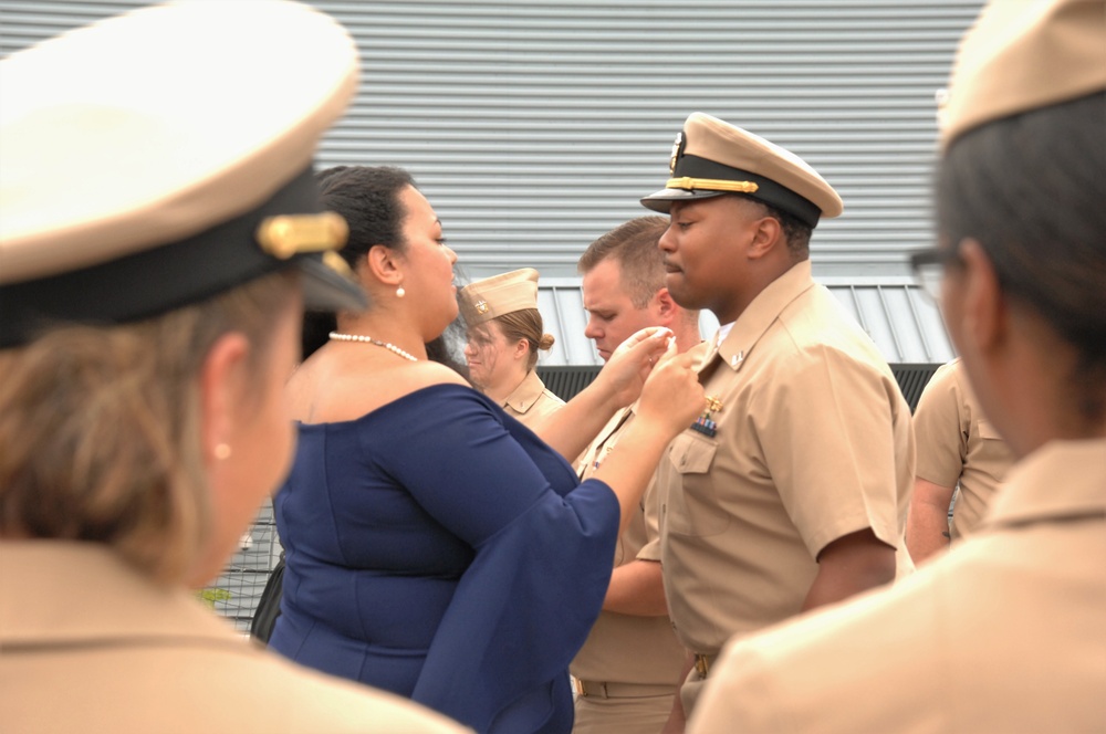 Battleship Wisconsin hosts a promotion ceremony