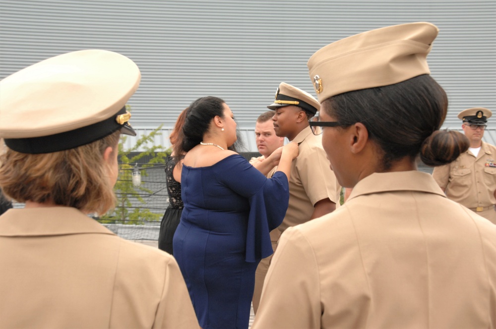 Battleship Wisconsin hosts a promotion ceremony