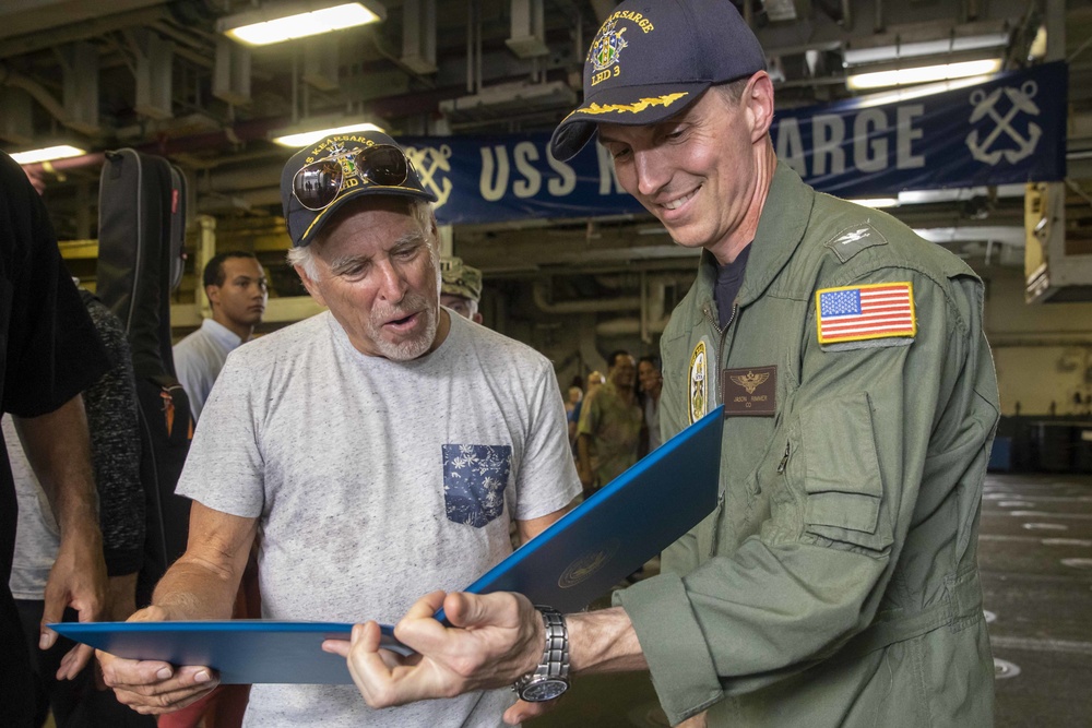 Jimmy Buffett visits USS Kearsarge