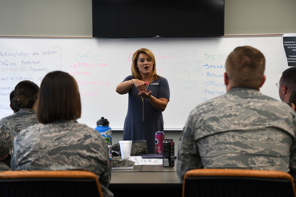 Airmen from the Nevada Air National Guard attend classes on professional development