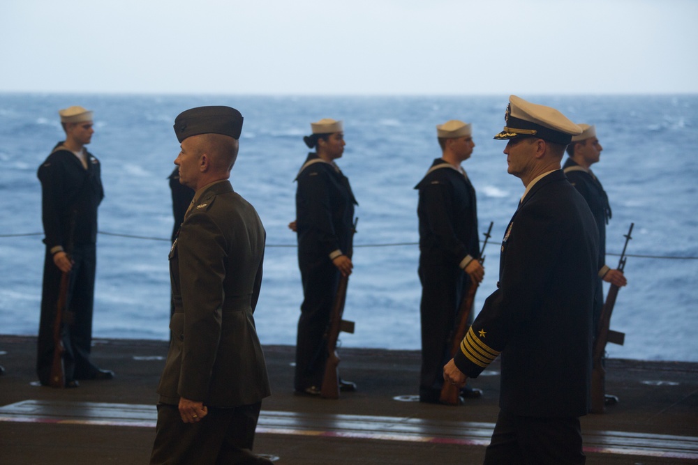 Wreath-laying ceremony for USS Wasp (CV-7)