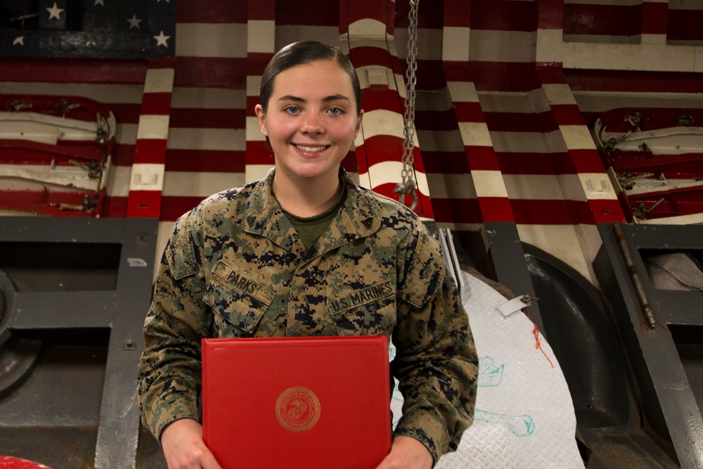 31st MEU Marines celebrate promotions aboard USS Wasp