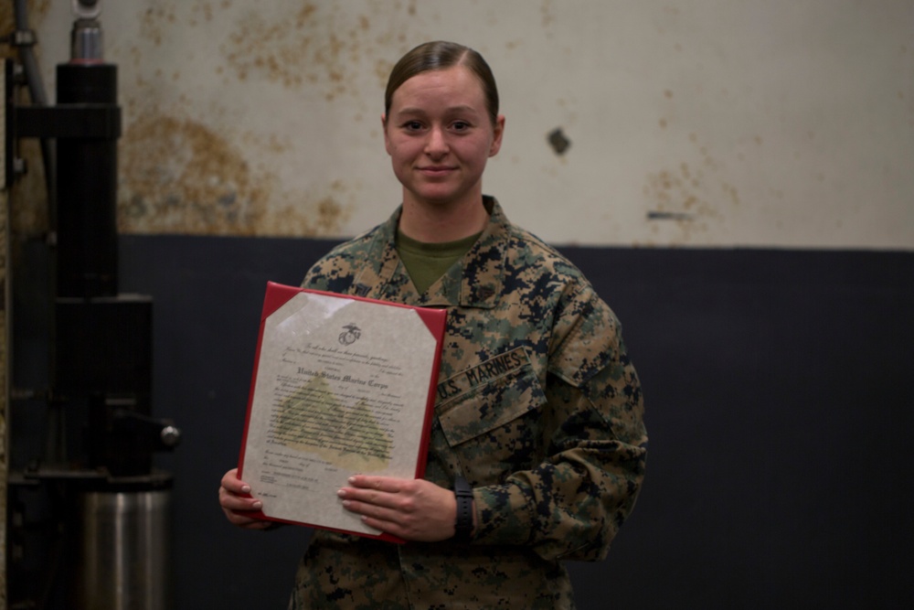 31st MEU Marines celebrate promotions aboard USS Wasp