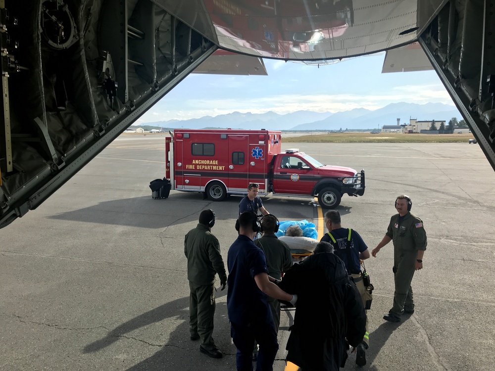 Air Station Kodiak conducts long-range medevac of two elderly people, St. Paul Island, Alaska