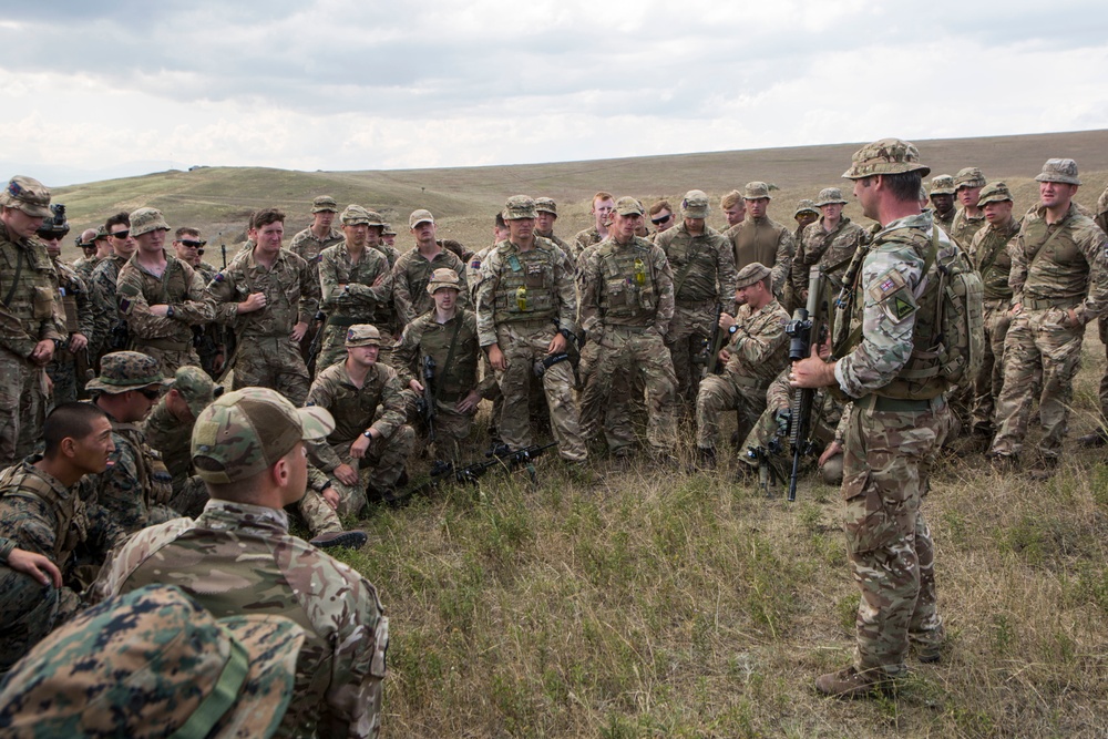 Agile Spirit 19: U.S. Marines and U.K. Army weapons cross training