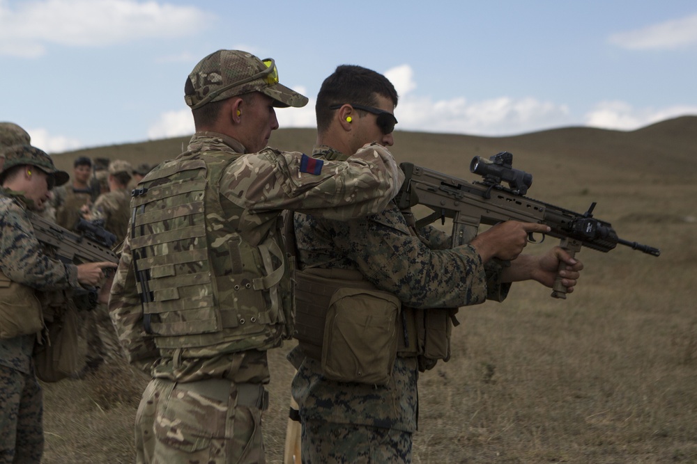 Agile Spirit 19: U.S. Marines and U.K. Army weapons cross training