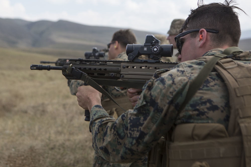 Agile Spirit 19: U.S. Marines and U.K. Army weapons cross training