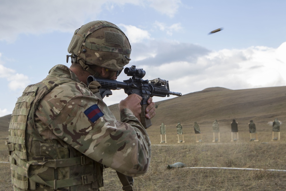 Agile Spirit 19: U.S. Marines and U.K. Army weapons cross training