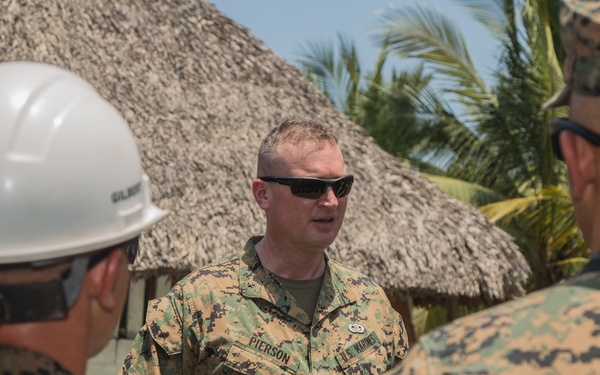 4th Marine Logistics Group commanding general visits engineering projects in Ocos, Guatemala
