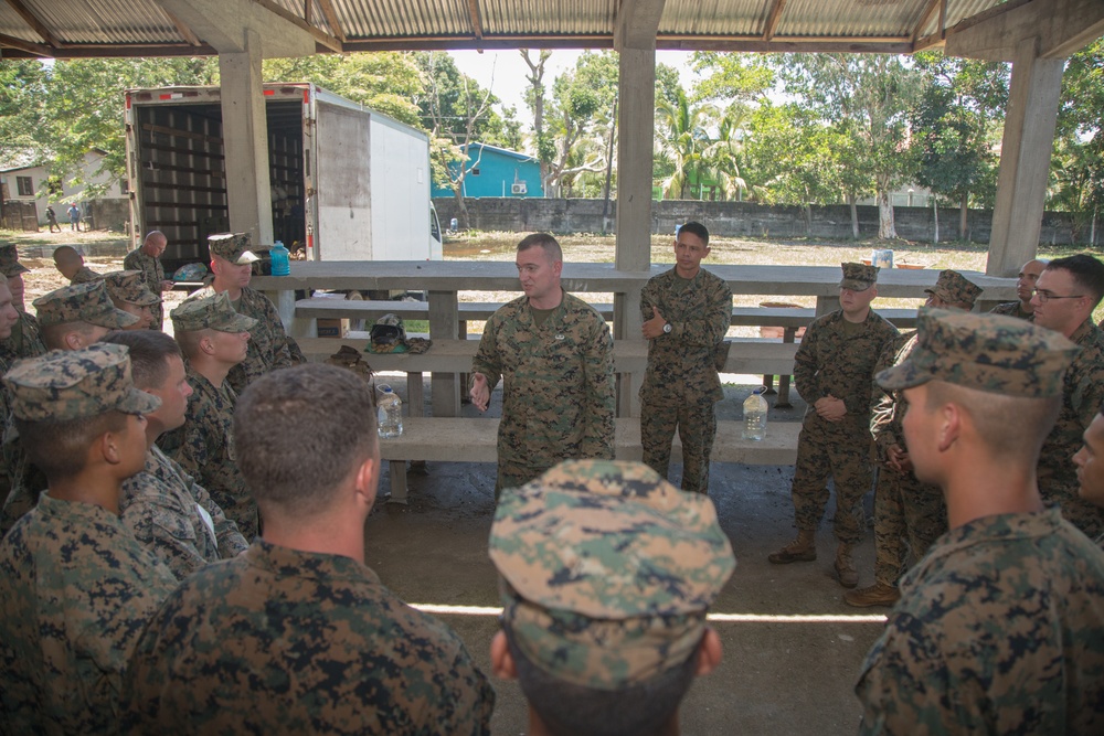4th Marine Logistics Group commanding general visits Marine, sailors in Honduras