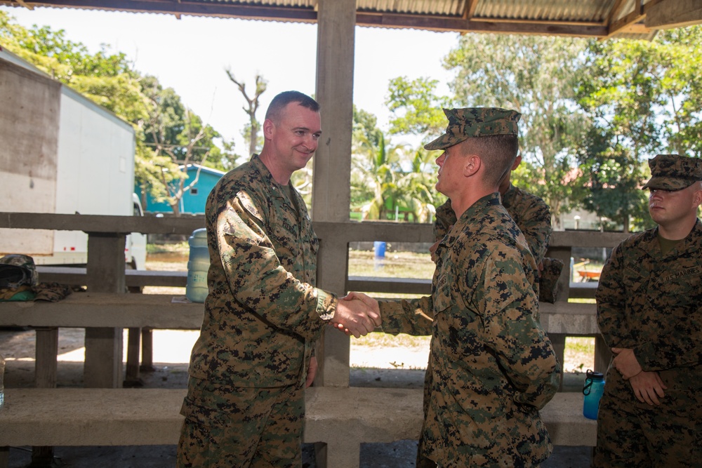 4th Marine Logistics Group commanding general congratulates Marines, sailors in Honduras