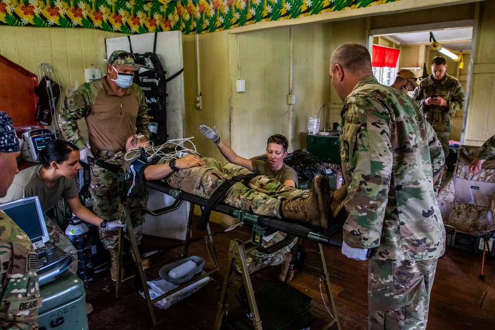 948th Forward Resuscitation and Surgical Team conducts casualty training during Exercise Cartwheel 2019