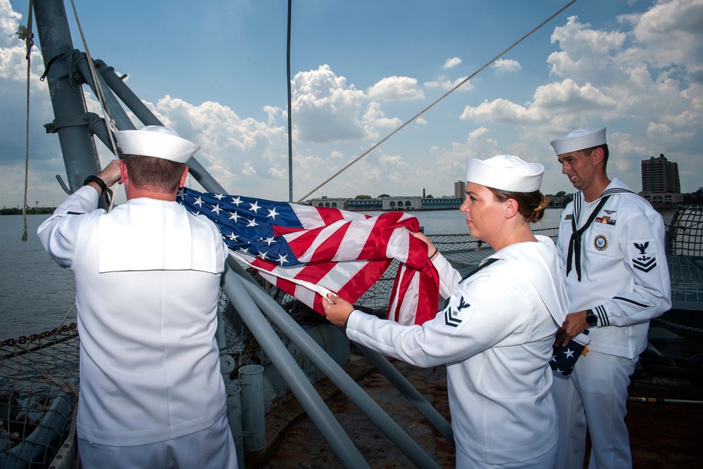 Capt. James Raimondo retirement ceremony aboard USS New Jersey