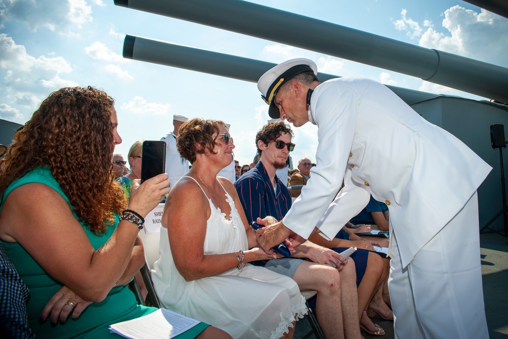 Capt. James Raimondo retirement ceremony aboard USS New Jersey