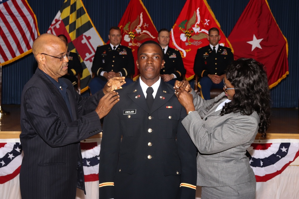 Maryland Army National Guard officer candidate school graduation ceremony