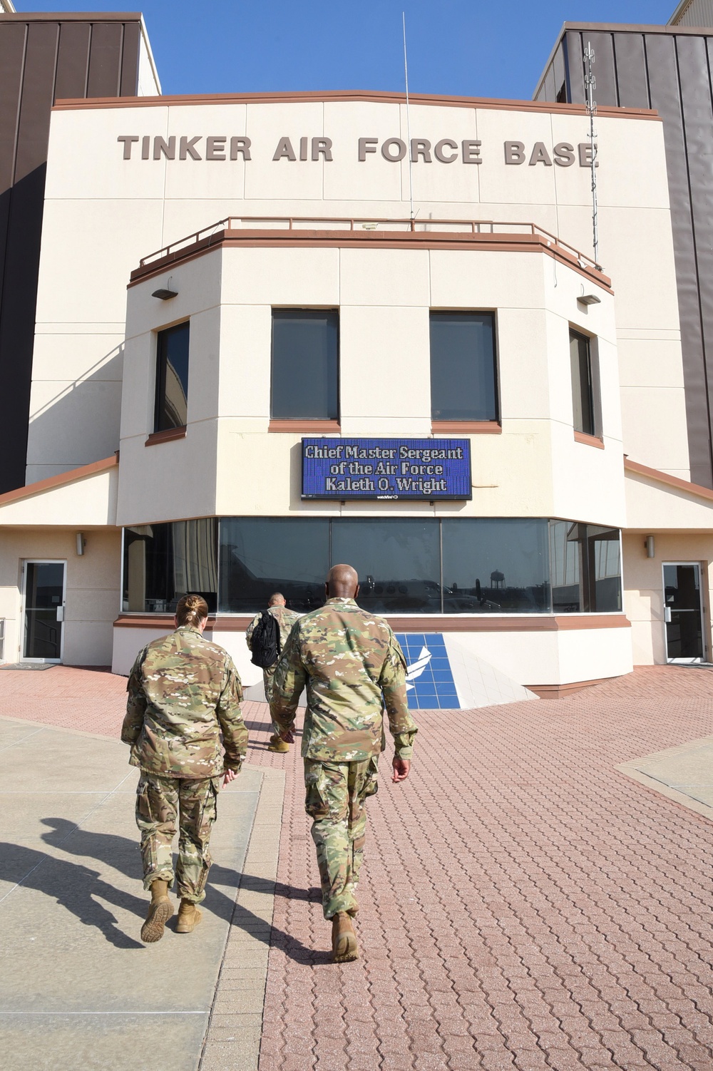 Chief Master Sgt. of the Air Force Kaleth O. Wright visits Team Tinker