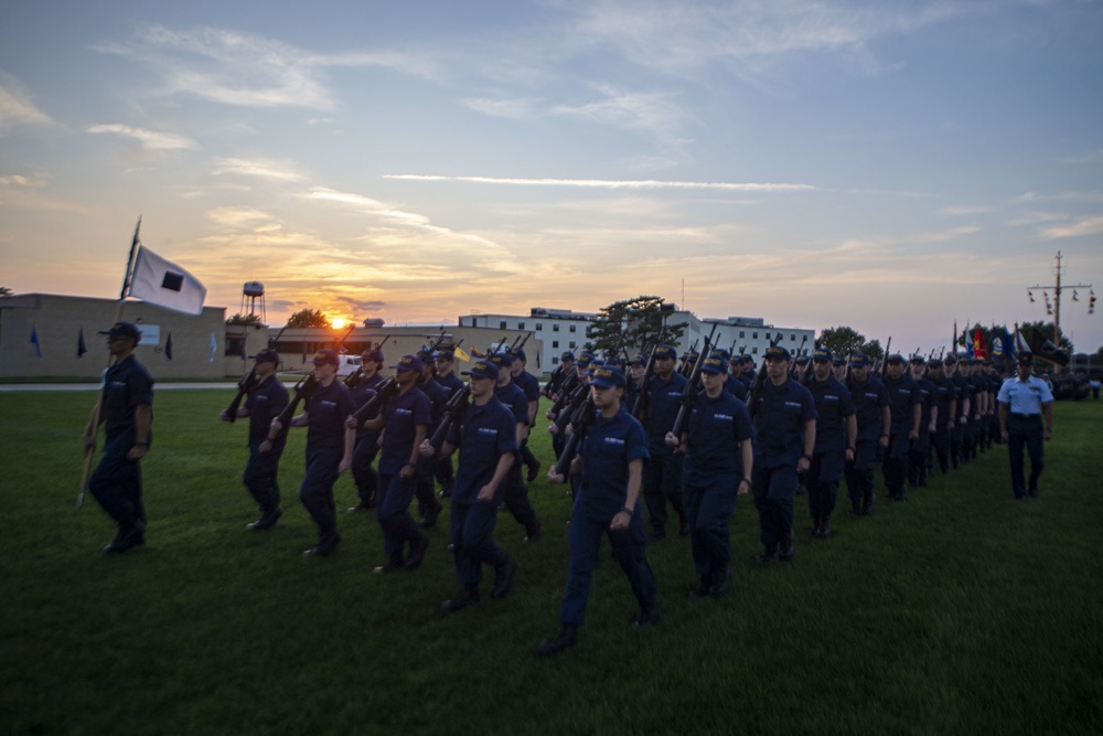 Coast Guard Training Center Cape May Sunset Parade on Coast Guard's Birthday