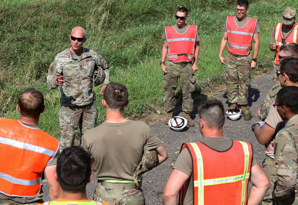 State Command Sergeant Major visits WING Soldiers and Airmen supporting recovery efforts