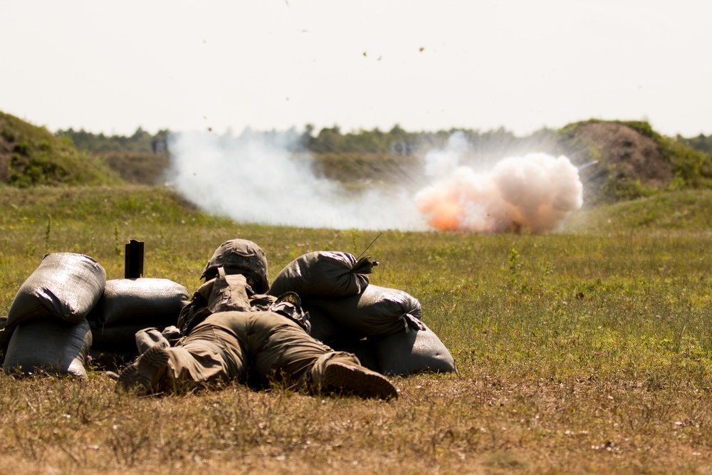 Soldiers Conduct Base Defense Live Fire Exercise
