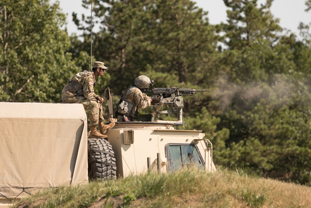 Soldiers Conduct Base Defense Live Fire Exercise