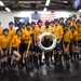 Officer Development School (ODS) class 19050 here at Officer Training Command, Newport, Rhode Island, poses for a photograph after completing the Damage Control Wet Trainer, also known as “BUTTERCUP,” on Aug. 5, 2019.