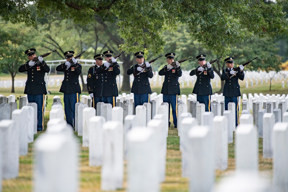 Military Funeral Honors with Funeral Escort Are Conducted for U.S. Army Master Sgt. Carl Lindquist