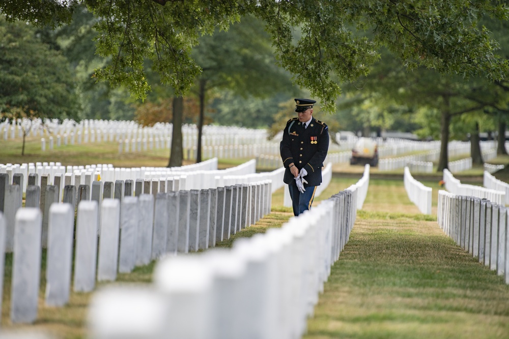 Military Funeral Honors with Funeral Escort Are Conducted for U.S. Army Master Sgt. Carl Lindquist