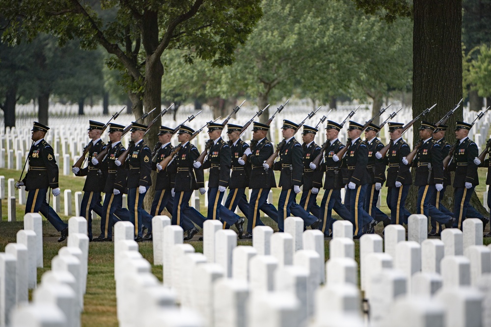 Military Funeral Honors with Funeral Escort Are Conducted for U.S. Army Master Sgt. Carl Lindquist