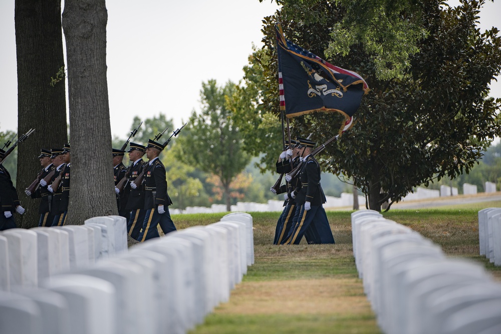 Military Funeral Honors with Funeral Escort Are Conducted for U.S. Army Master Sgt. Carl Lindquist