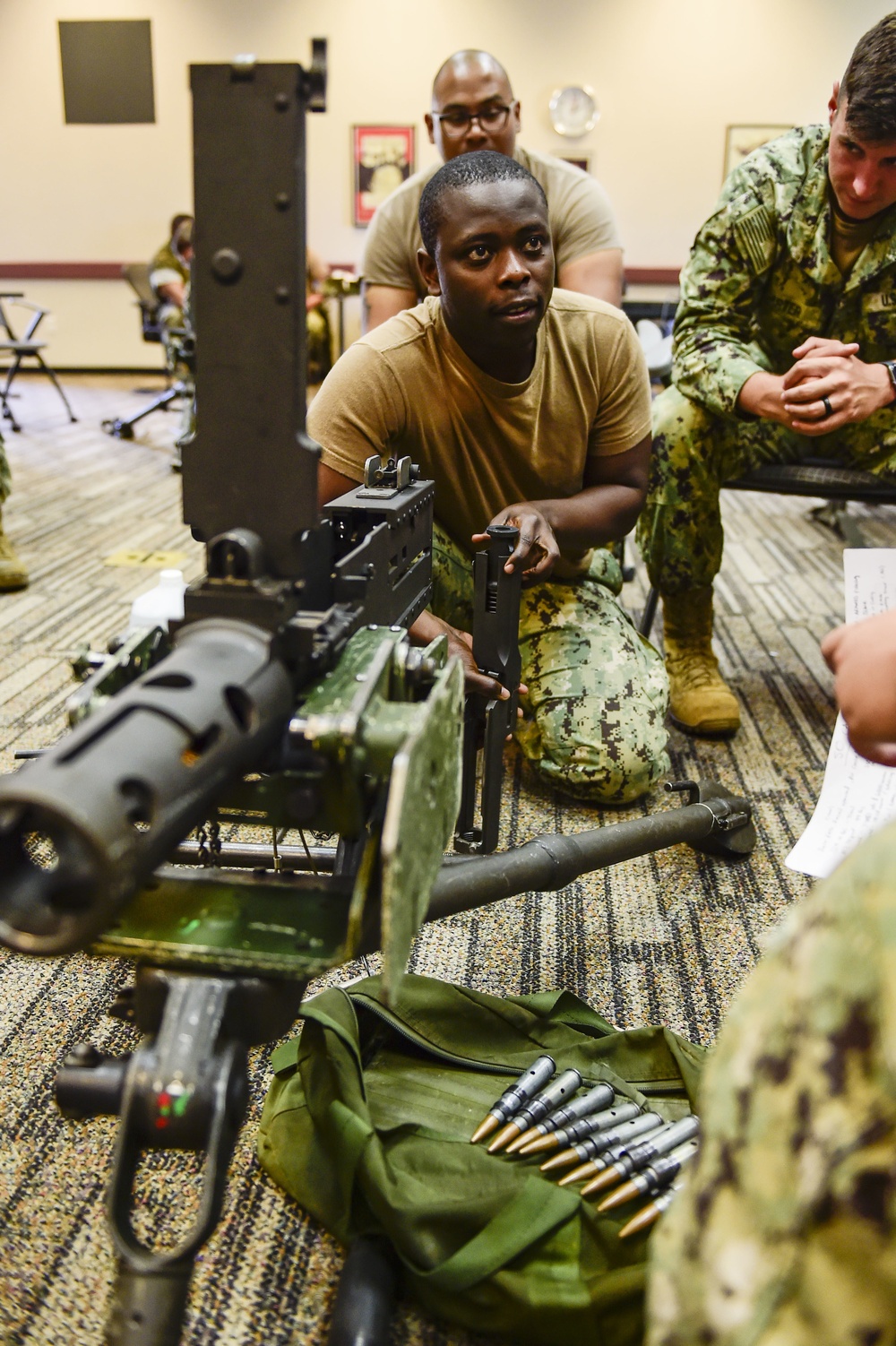 NMCB-3 Seabees prepare for crew served weapons course