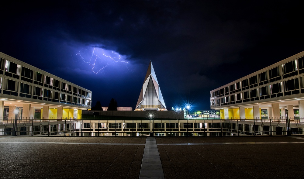 U.S. Air Force Academy Cadet Chapel Lightning Scenic