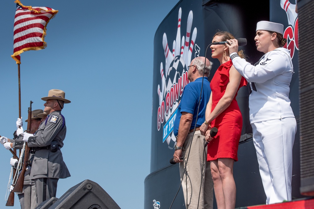 Navy Musician Sings National Anthem at Watkins Glen International Speedway