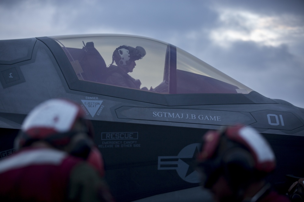 Marine F-35B Lightning II Fighter aircraft complete GAU-22 cannon, ordnance hot reload exercise in Indo-Pacific Region