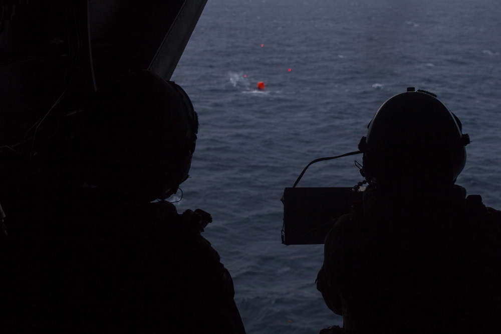 31st MEU Marines conduct MV-22B Osprey aerial gunnery from USS Wasp