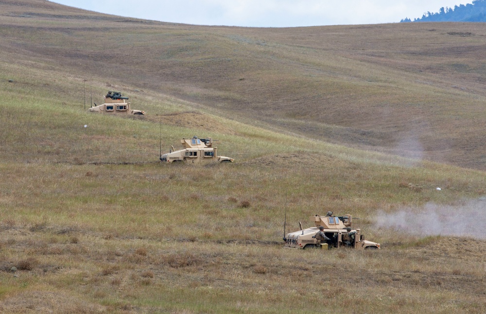 U.S. Soldiers and Marines conduct platoon live-fire