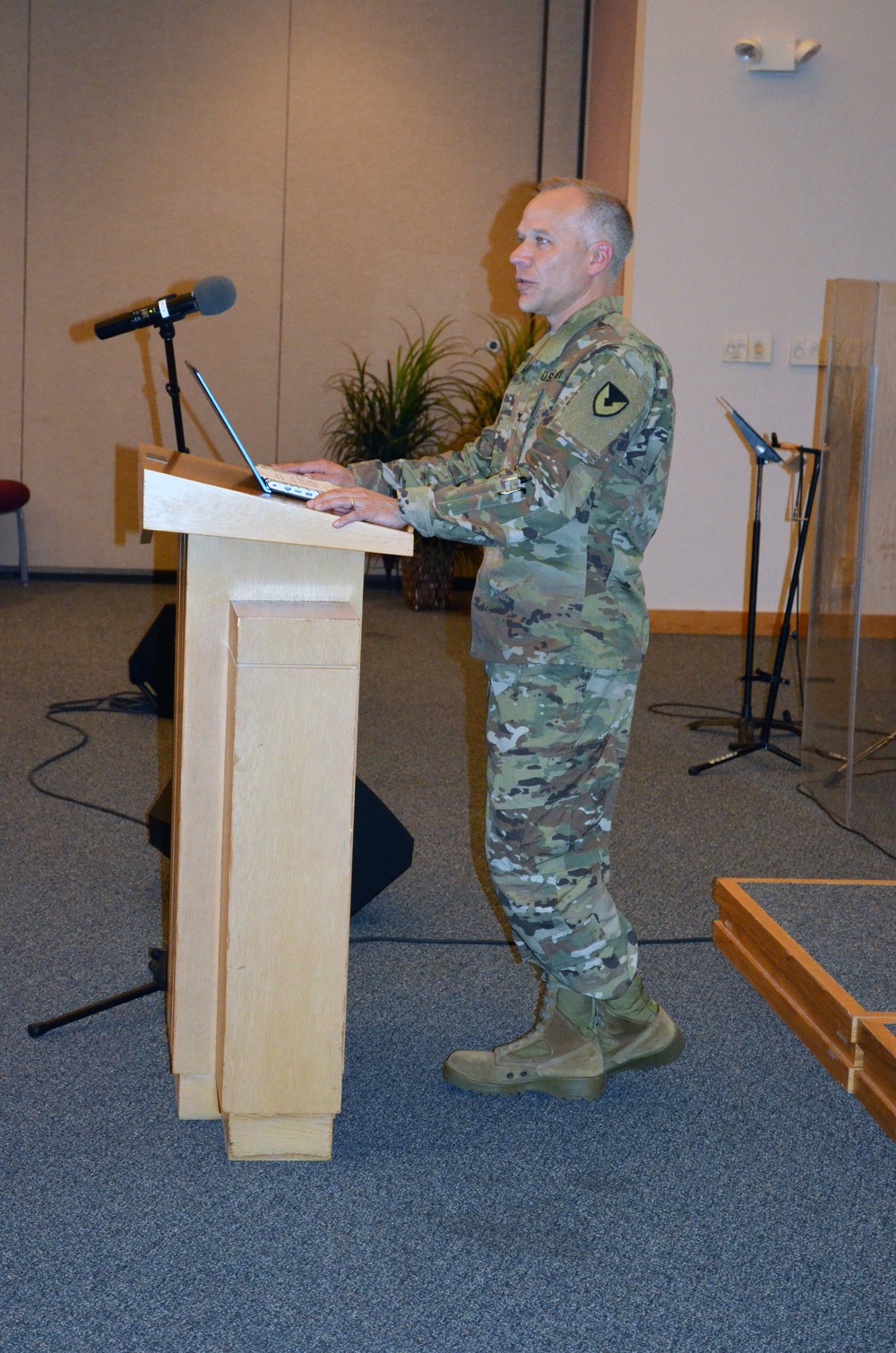 The chaplains of U.S. Army Garrison Alaska, Fort Wainwright, celebrate the 244th anniversary of the Chaplain Corps at the Northern Lights Chapel aboard Fort Wainwright
