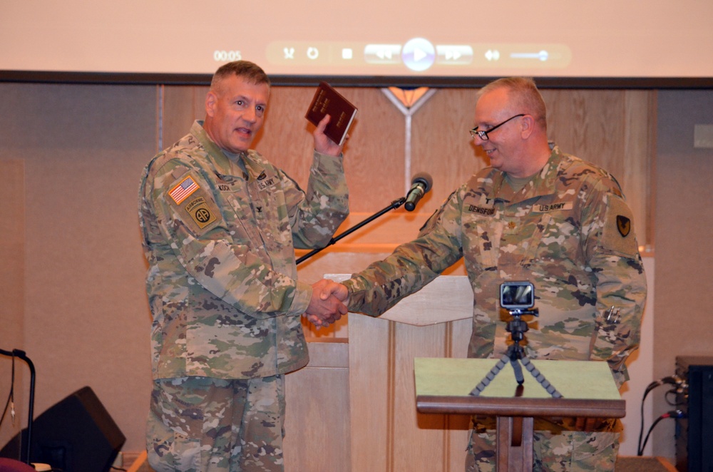 The chaplains of U.S. Army Garrison Alaska, Fort Wainwright, celebrate the 244th anniversary of the Chaplain Corps at the Northern Lights Chapel aboard Fort Wainwright.