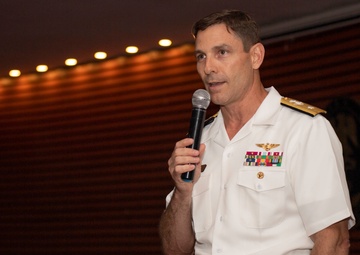 Rear Adm. Gumbleton Speaks at Reception During USNS Carson City Port Visit to Nigeria